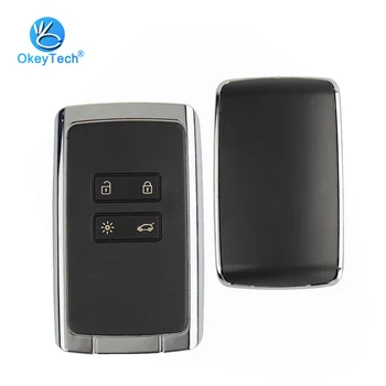 

OkeyTech Smart Card Key for Renault Koleos Megane Keyless Entry Car Key Shell Case Fob Cover 4 Button for Renault Correga Espace