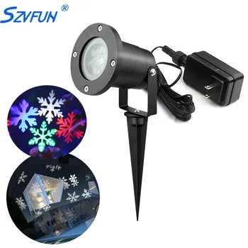 

Szvfun Christmas Decorations Lights Snowflake Laser Projector Led Lawn Light Outdoor Waterproof RGB Disco Light for Home Holiday