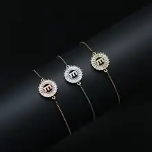 Брендовый милый Мишка дизайн микро Pave CZ браслеты с буквами для женщин ювелирные изделия Новые популярные регулируемые цепи женские браслеты