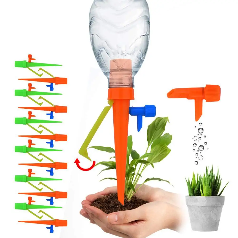 

12Pcs/Set Automatic Plant Flower Waterer Taper Drip Watering Valve Self Watering Spikes Irrigation Tool Adjustable Stakes