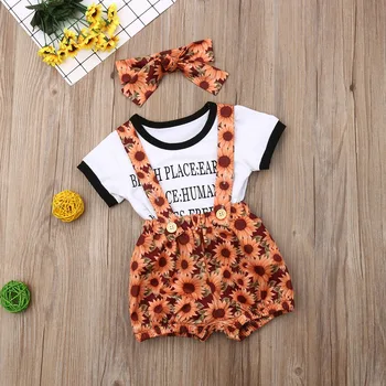 

Newborn Kids Baby Girl Summer Tops T-shirt Shorts Pants 3Pcs Outfits Clothes Set