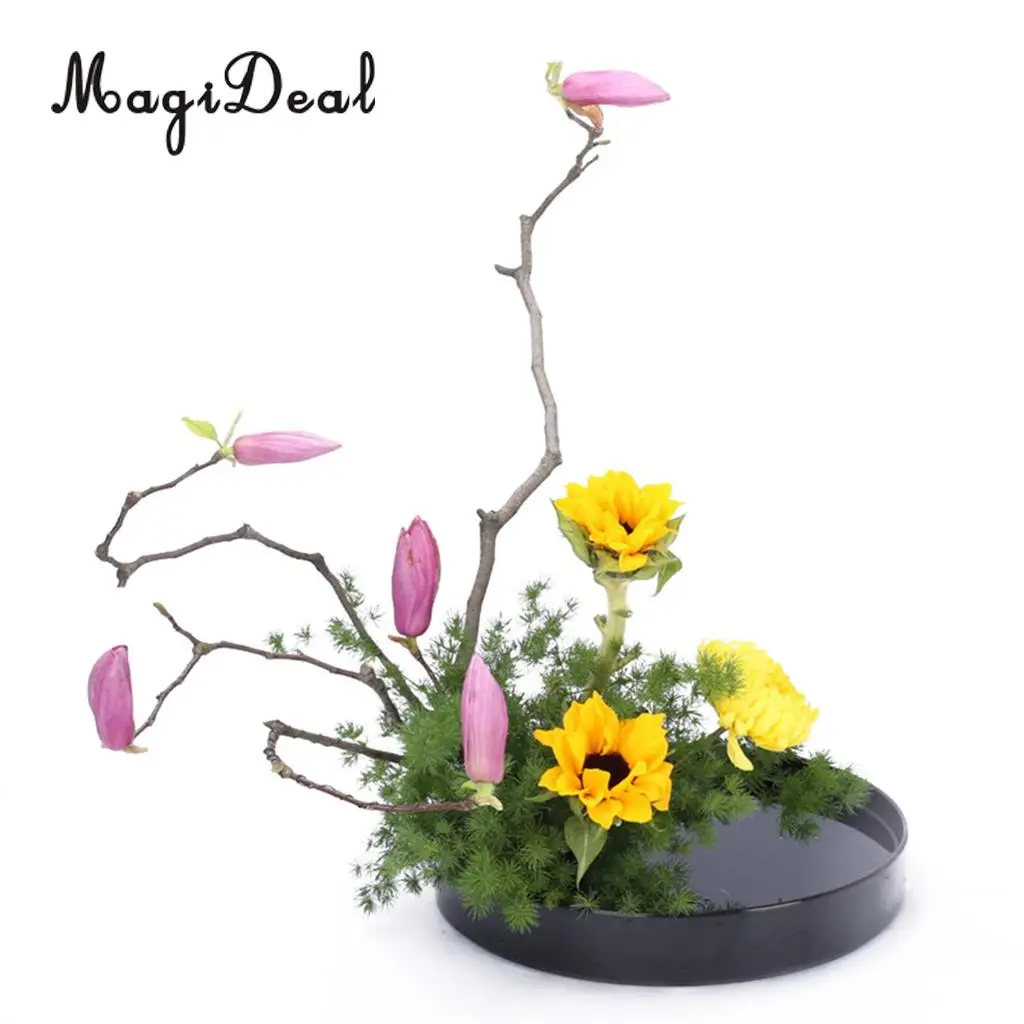 MagiDeal Japanese Ikebana Vase Rustic Style Round Shape - Art Flower Arrangment Tool	