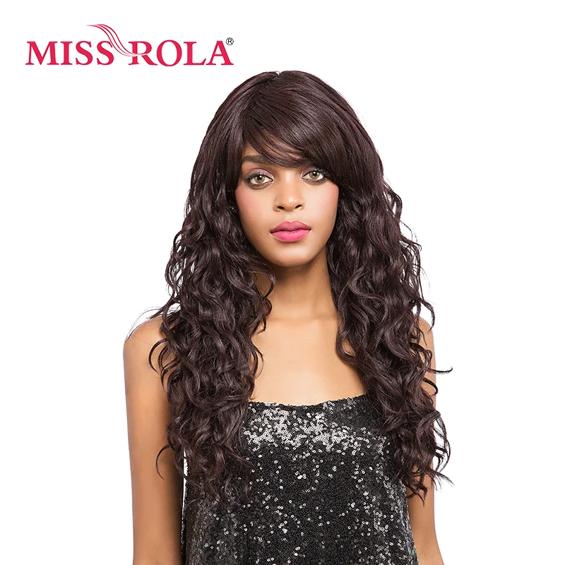 Мисс Рола длинные парики 5-19 дюймов Kanekalon высокой Температура волокно Для женщин синтетические парики волос 99J# фигурные парики 1 шт./упак