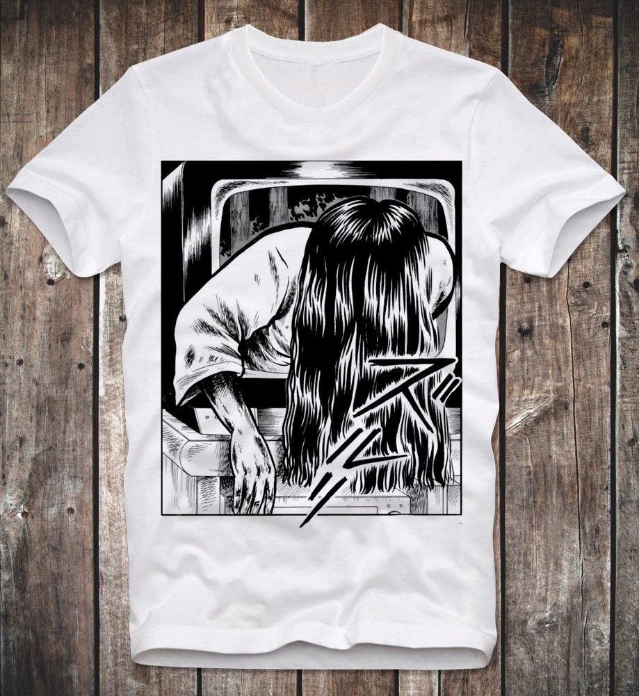 T Shirt Sadako Yamamura The Ring Horror Cult Movie Japan Anime Manga Japanese Mens 100 Cotton Plus Size Top Tee T Shirts Aliexpress