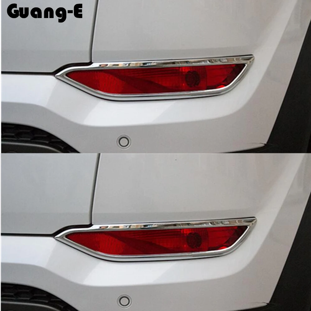 Car rear tail fog light font b lamp b font detector frame stick styling ABS Chrome