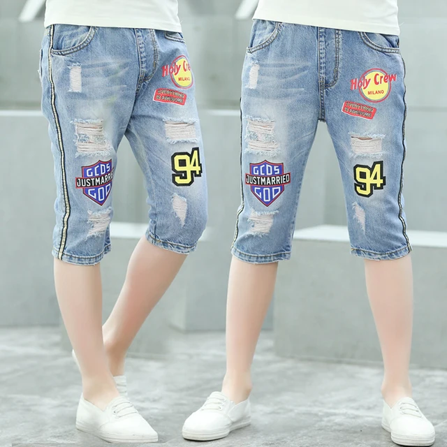 Aliexpress.com : Buy Boys Summer Ripped Jeans Shorts & Capris ...