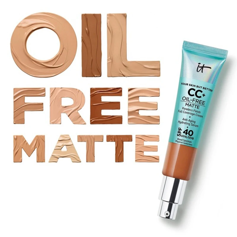 It Cosmetics Concealer Cream Matter Oil-Control Makeup Base Full Cover Dark Circle Eyes SPF 40 Make Up Skin Brighten Cream