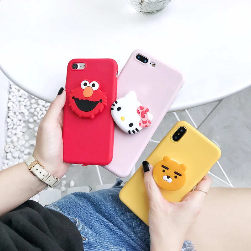 

For Xiaomi A3 9T 9SE Redmi 4X 5A 5Plus 6 6A 6Pro 7A Go K20 Note 5 6 7 8 Pro Pocophone F1 Case ELMO My Melody Ring Grip Soft Case