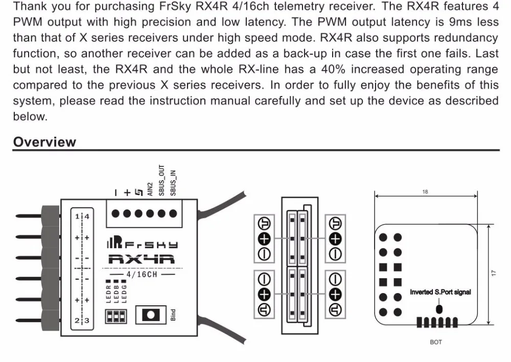 Новое поступление FrSky RX4R 4/16 приемник телеметрии предназначен для планеров Ультра маленький и супер легкий 6 Вывод pwm