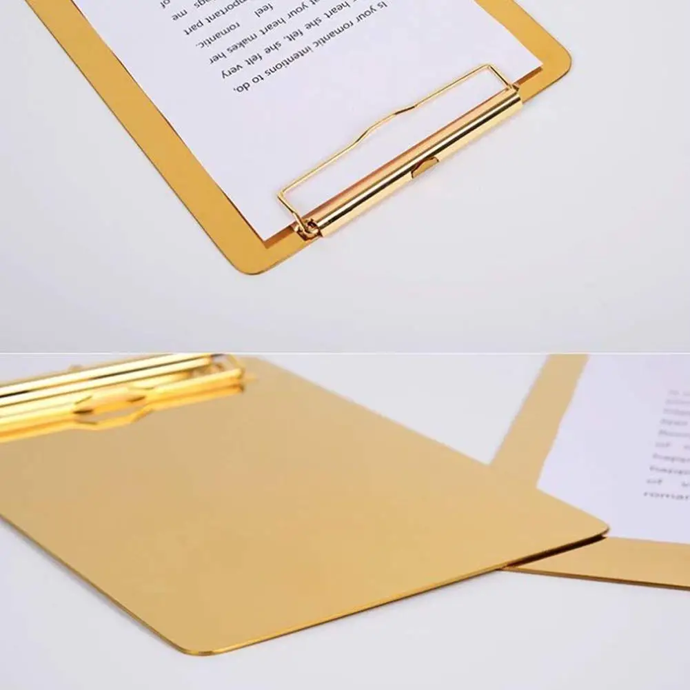 Многофункциональный золотой цвет из нержавеющей стали меню держатель файла доска для письма