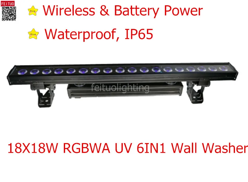 4 шт./лот IP65 водонепроницаемый прожектор 18x10 Вт 6 в 1 RGBWA УФ батарея светодиодный