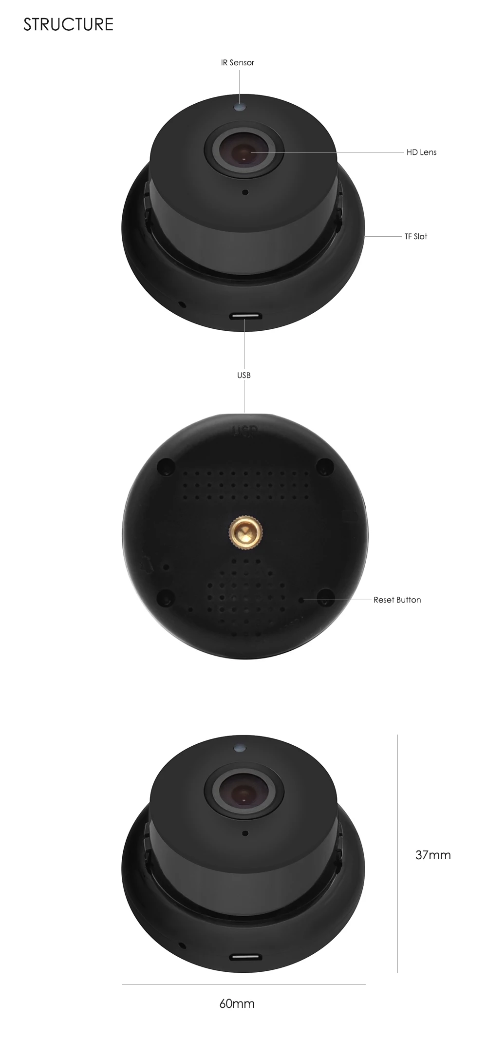 Wistino 960P Wireless IP Camera VR Mini WIFI Camera IR Night Vision Smart Home Security Camera Onvif Monitor Baby Monitor 2 (14)