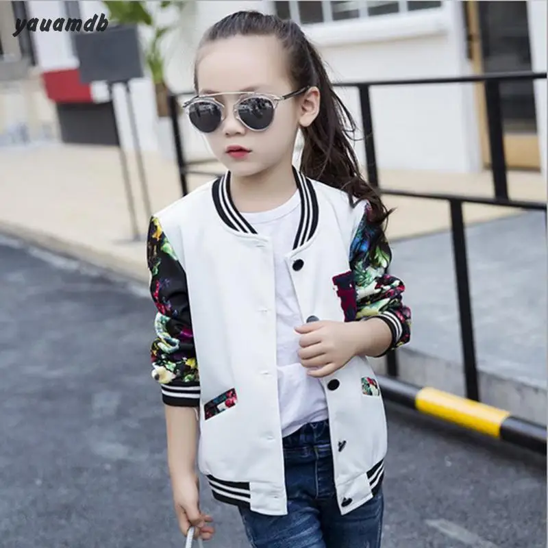 Детская куртка 2017 Осень-весна пальто для девочек хлопковая верхняя одежда с