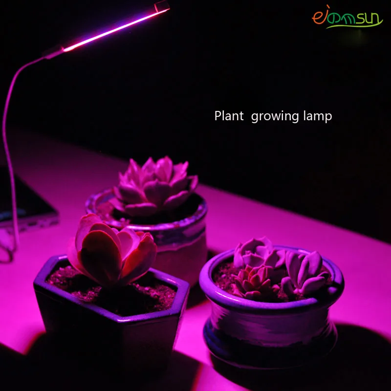 High Power Plant lamp USB 5v Red and blue LED Greenhouse Plants Hydroponics Flower Panel 4.8W with support hose usb metal tube
