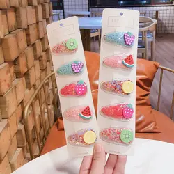 Children Girl Cute Water Drop Snap Barrette Colorful Quicksand Sequins Transparent Hair Clip Sweet Resin Fruit Slice BB Hairgrip Children Girl Cute Water Drop Snap Barrette Colorful Quicksand Sequins Transparent Hair Clip Sweet Resin Fruit Slice BB Hairgrip