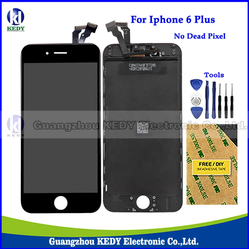 

AAA+++ Quality 5.5" Cell Phone LCD Display Touch Screen Digitizer Assembly Replacements for Iphone 6 Plus No Spot + Tools