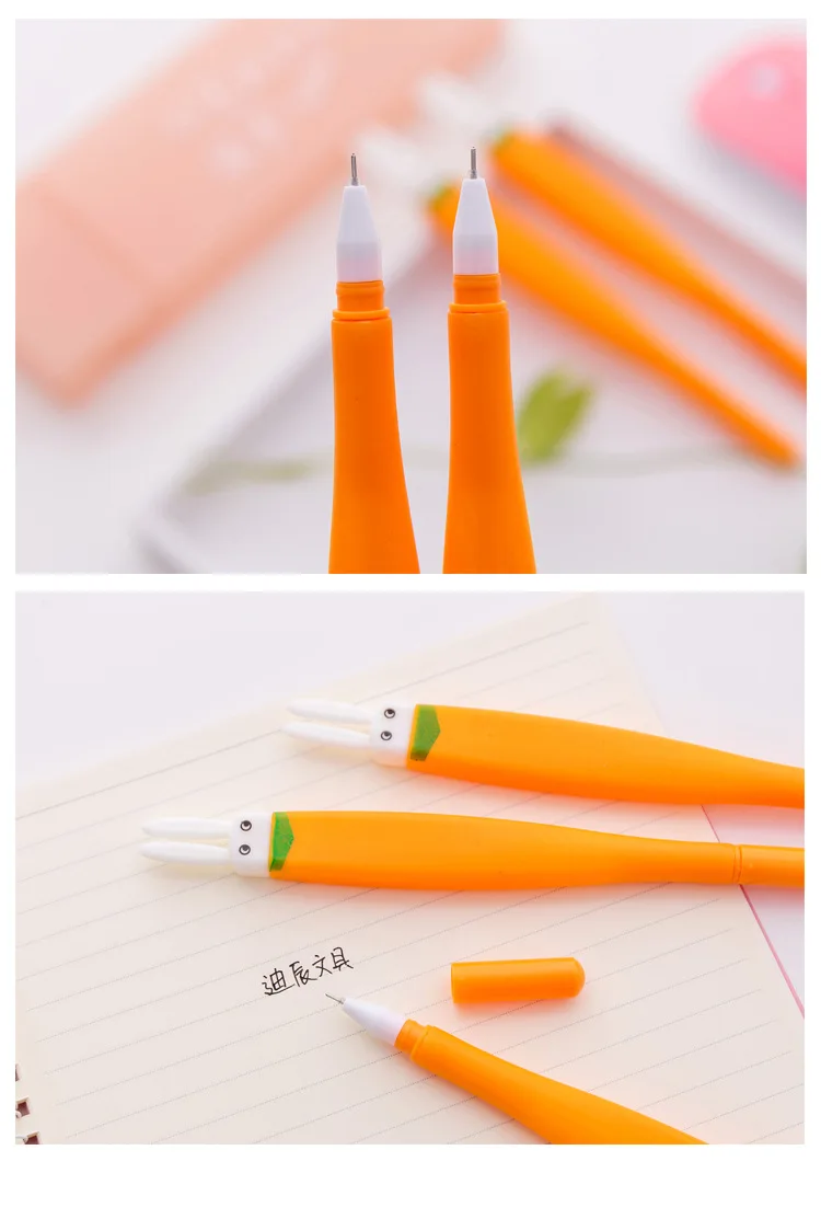 Новинка плоская голова морковь гелевая чернильная ручка, подпись Escolar Papelaria школьный офис поставка рекламный подарок