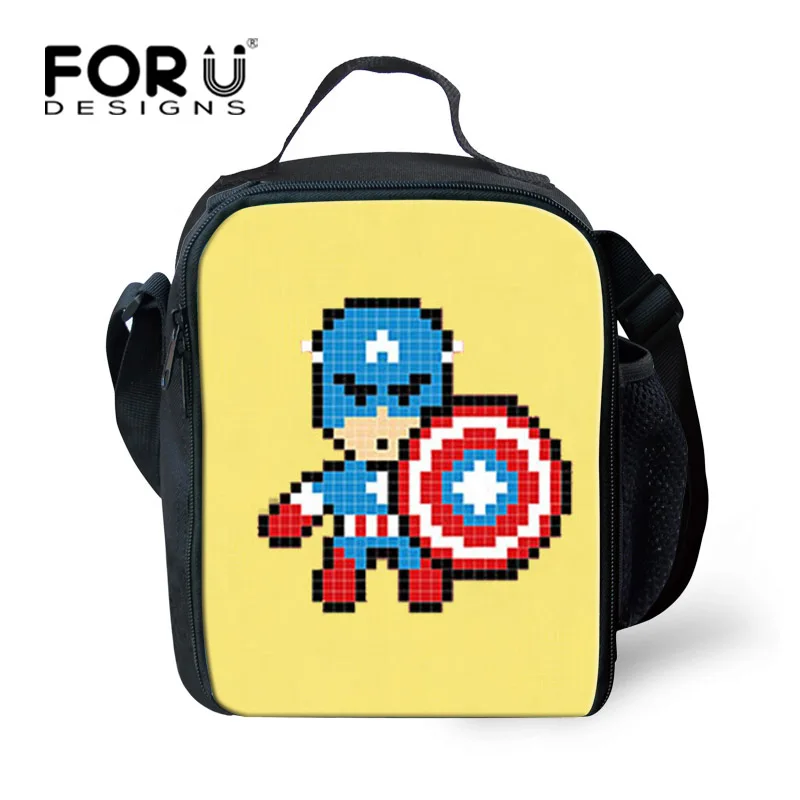 FORUDESIGNS Yellow Cartoon Character Food Bag Keep Warm Lunch Bag for Children Kids Cool Elementary Boys Girls Lunchbox boys-lunch-bag