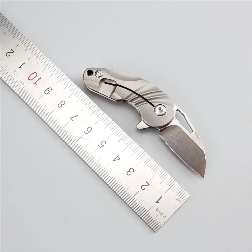 Мини-нож m390 стальной складной 60 hrc острое лезвие с ЧПУ процесс титановый ключ Карманный Походный Открытый edc инструмент нож для выживания