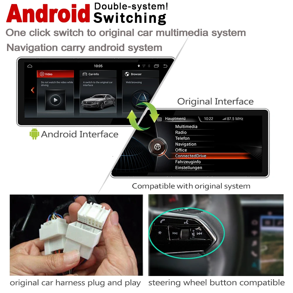 Excellent Android 7.0 up car player for BMW M5 M6 E65 F10 2008~2012 CIC original Style Autoradio gps navigation HD screen 2GB+16GB WiFi 5