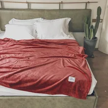 Китайское красное однотонное мягкое двустороннее одеяло с принтом маленькие броги коралловый флис полиэстер пледы простыня скандинавский