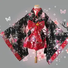 Горячая распродажа женский костюм гейши галстук-бабочка японское кимоно вишневые наборы