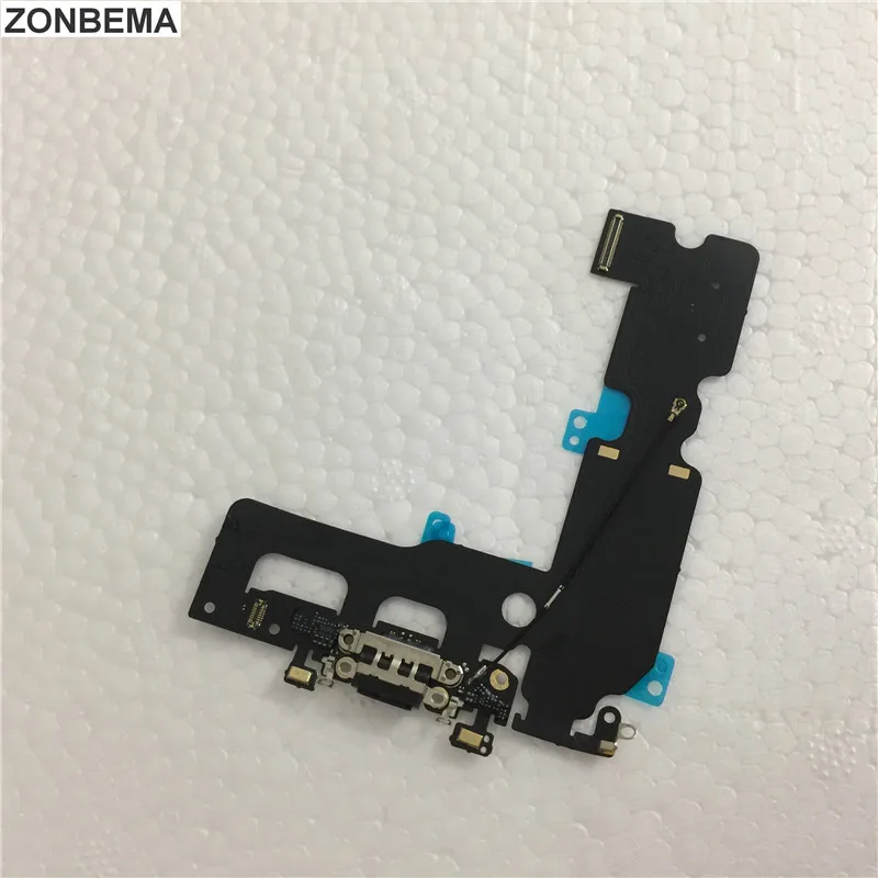 ZONBEMA зарядный порт док-станция USB разъем гибкий кабель для iPhone 7 7 Plus 4," 5,5" наушники аудио лента с принтом Jack - Цвет: For iPhone 7P Black