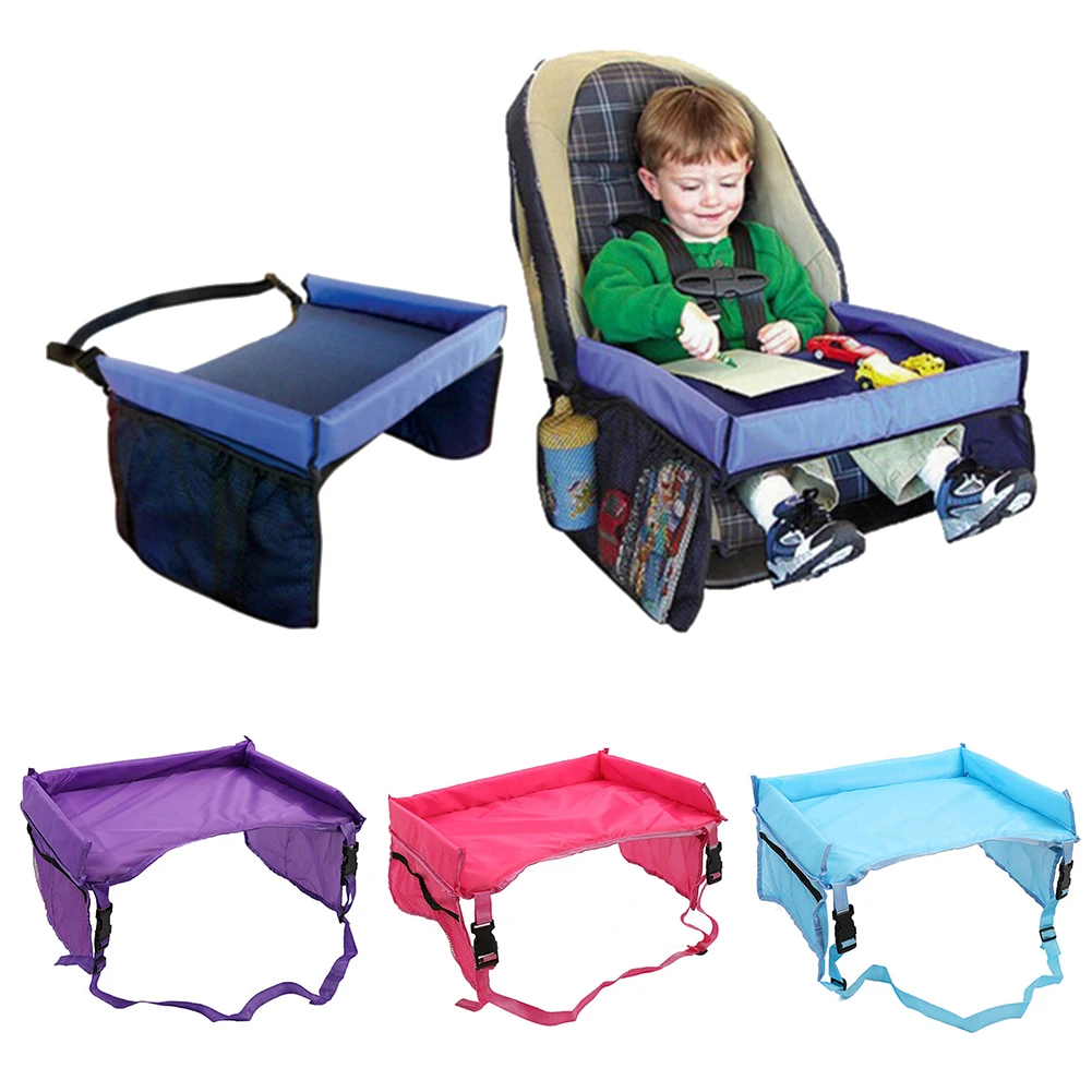 Car Seat Tray Portable Table Drinking Food Organizer Travel Detachable Infant Stroller Holder Storage Waterproof Easy Clean