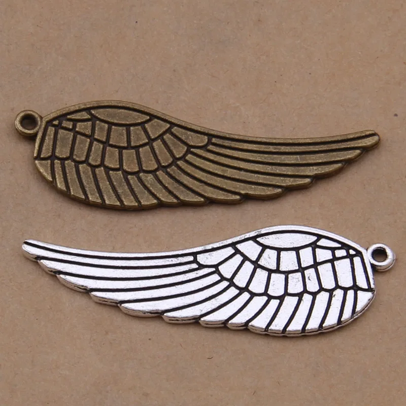 

Daisies 50pcs/lot 47*15mm Vintage Design Angel Wings Charms Metal Zinc Alloy Retro Angel Wings DIY Jewelry Making
