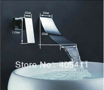 

Free shipping!Single handle wall Mounted Waterfall Widespread Contemporary Bathroom Sink Faucet (Chrome Finish). water tap