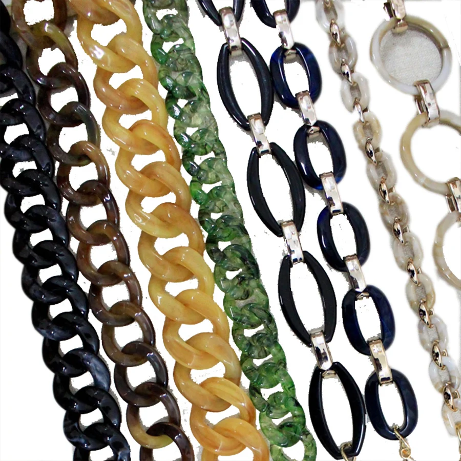 

Design Wide Acrylic Short Shoulder Strap Color Bag Belt Women Vintage Buckle 65cm Shoulder Portable Small Bag Accessories Chain
