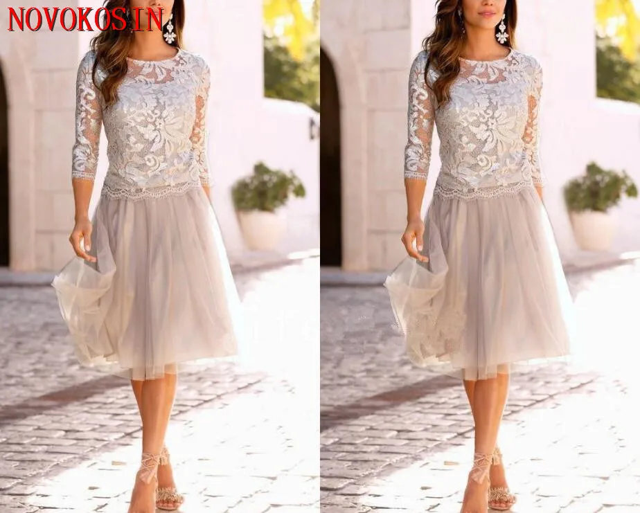 2019 Real Sample Mother Of The Bride Dress Knee Length Tulle