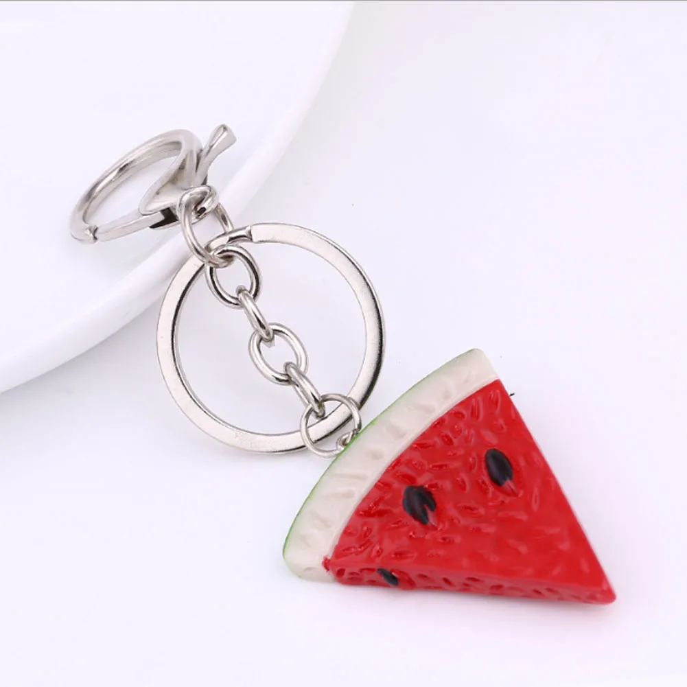 Fresh Fruit Keychain Apple/ Watermelon/ Lemon/ Orange/Pitaya/ Kiwifruit Keyrings Key Holder 8