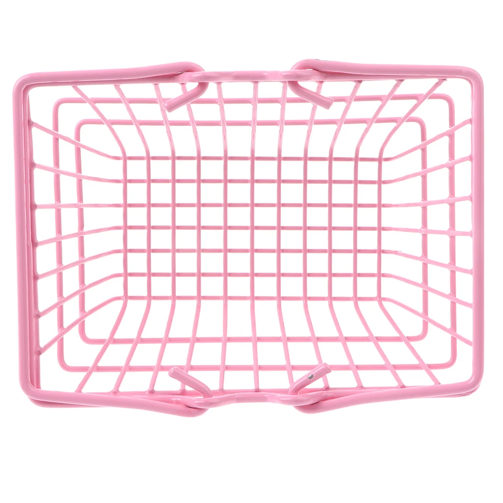 Pretend Play Grocery Shopping Basket Toy for Storage Kitchen Play Food Fruit Vegetable Kid Baby Developmental Game Pink S