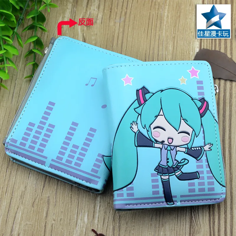 Студенческий короткий кошелек для монет Аниме/ACG Hatsune Miku тисненый кошелек с магнитной кнопкой