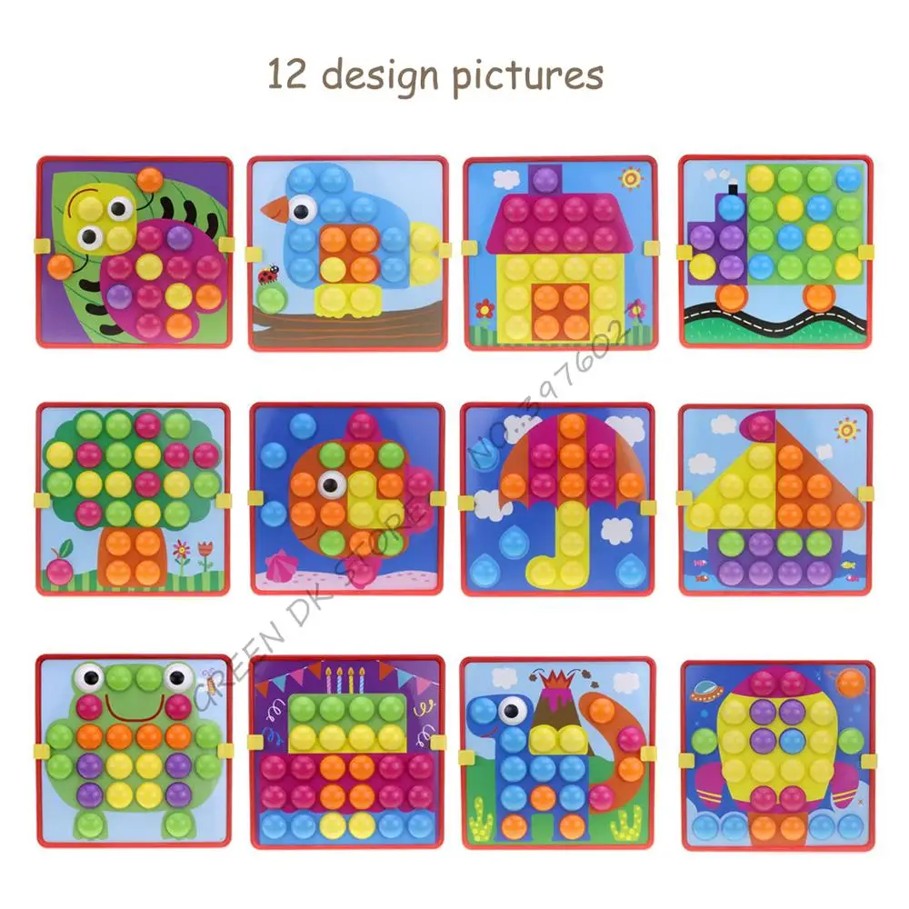 Детские развивающие игрушки креативный Мозаичный набор для ногтей гриб художественные детские 3D Пазлы игрушки подарок для малышей веселые детские игрушки подарки