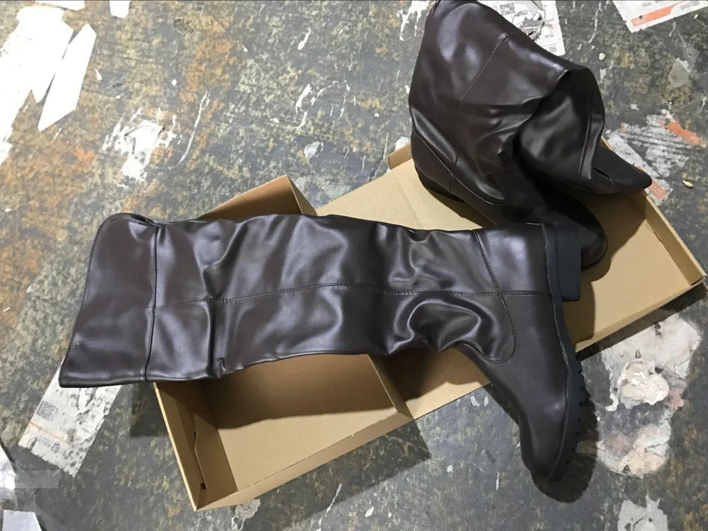 VEVEFHUANG/женские ботинки с высоким голенищем для костюмированной вечеринки в стиле «атака на Титанов»; Shingeki no Kyojin; ботфорты; обувь Eren Jaeger Ackerman