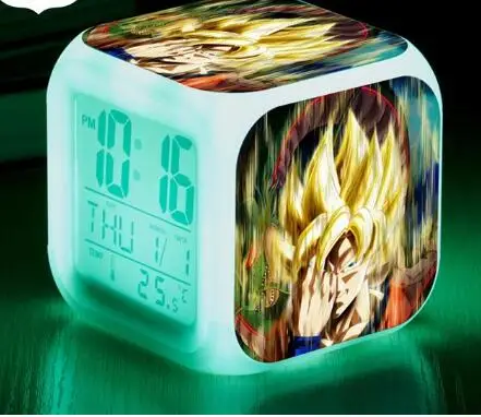 Dragon Ball детские часы светодиодный Будильник украшение дома reloj despertador 7 цветов флэш цифровые часы - Цвет: Многоцветный