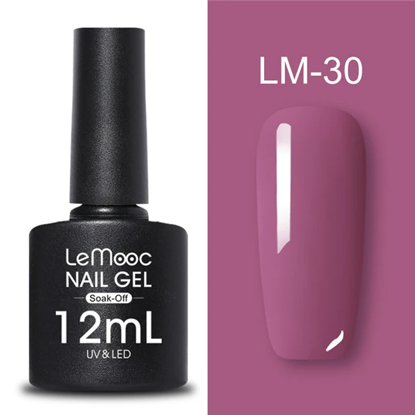 LEMOOC, 12 мл, Большой флакон, Гель-лак для ногтей, 183 цветов, Гель-лак для маникюра, полугель для ногтей, отмачиваемый, УФ-Гель-лак для ногтей, лаки для ногтей - Цвет: LM30