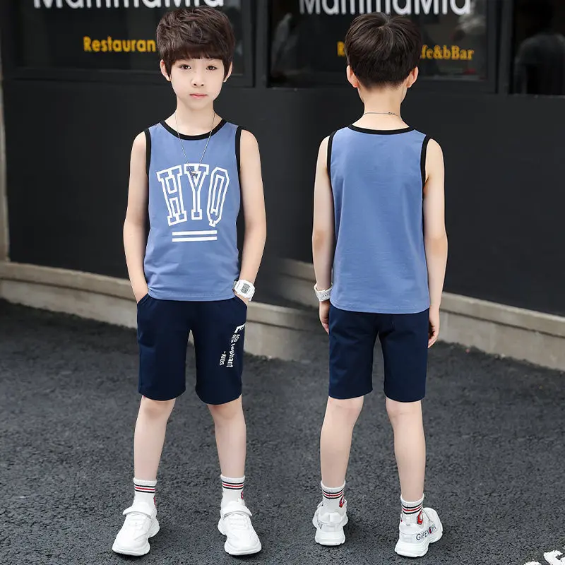 2pcs Set Toddler boy summer Cotton Sport Clothes Child's Basketball Uniform Baby Kids boys clothes set outfit set infantil