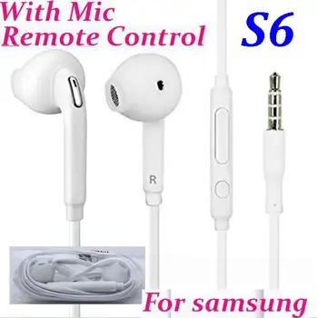 Hot Per s6 auricolare 3.5mm Auricolari In-Ear Auricolari con controllo del volume del microfono per Samsung Galaxy S6 S7 i9800 S4 S3 S5 G920 Edge