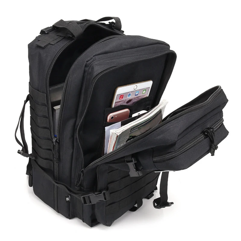 Kaufen Militärische Taktische Rucksack Tasche Männer Männlichen 45L Große Armee Tactic Zurück Pack Molle 3P Angriff Angriff Wasserdichte Outdoor Schwarz bagpack