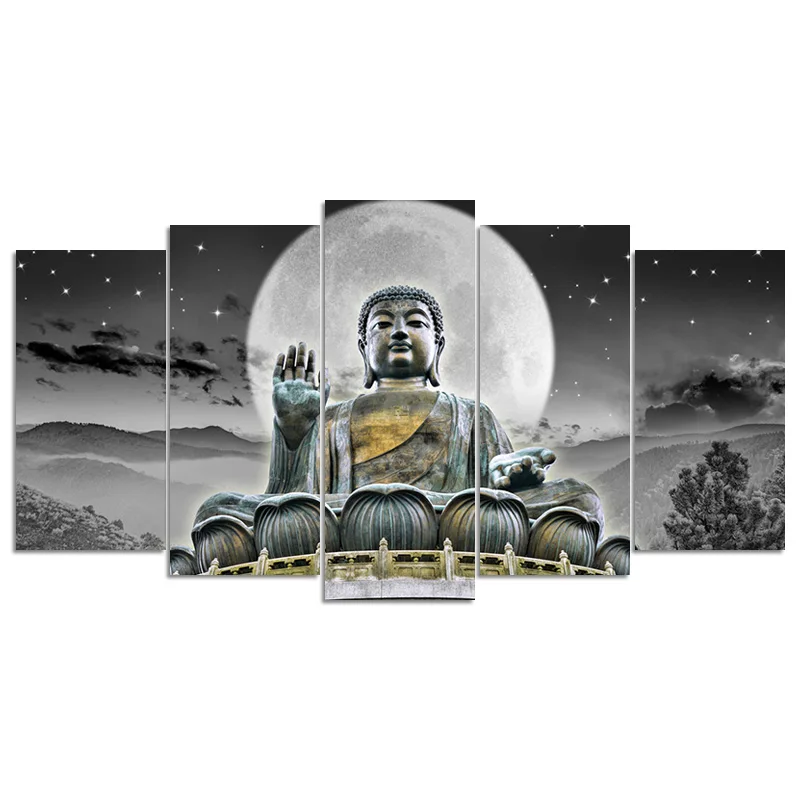 Full Round Square diamond 5D DIY painting Buddha statue 5pcs embroidery Cross Stitch new year decoration | Дом и сад