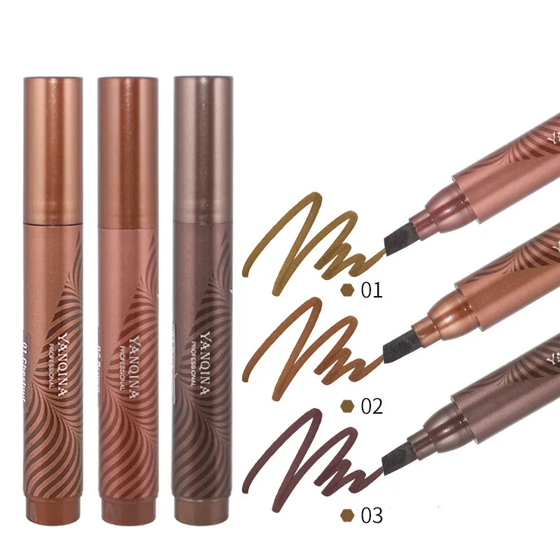 

Eyebrow Pen Waterproof Fork Eyebrow Long Lasting Eyebrow Tint Natural Makeup 3 Colors Microblading Eyebrow Tattoo Fine Sketch
