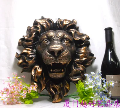 Jinqianbao украшения животных голова льва настенный фонтан воды Бар европейские декоративные изделия из смолы установка реквизит штампы