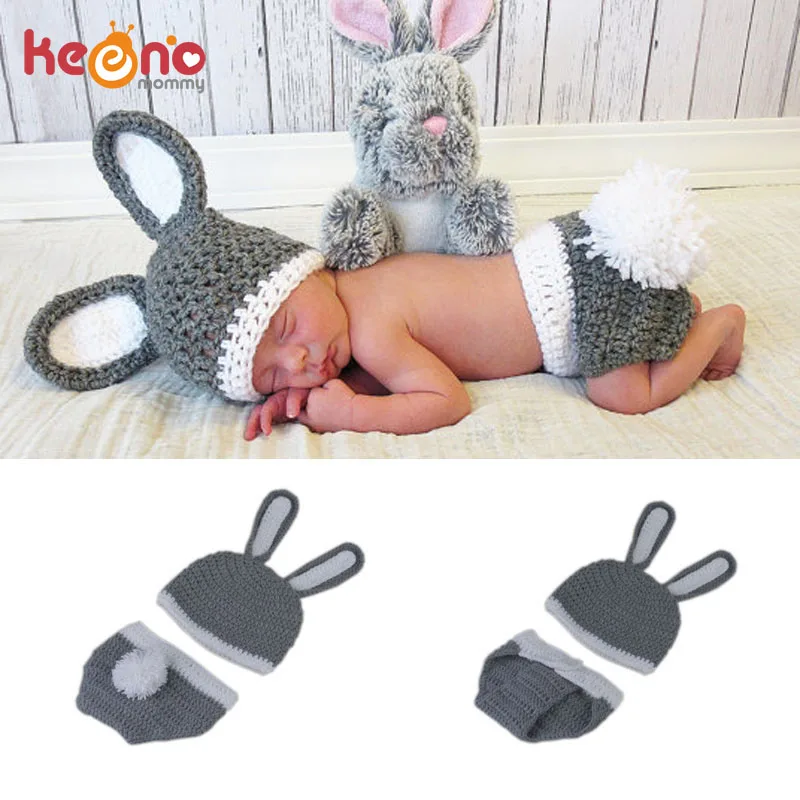 Keenomommy Gray&white Easter Rabbit Newborn Baby Photography Props