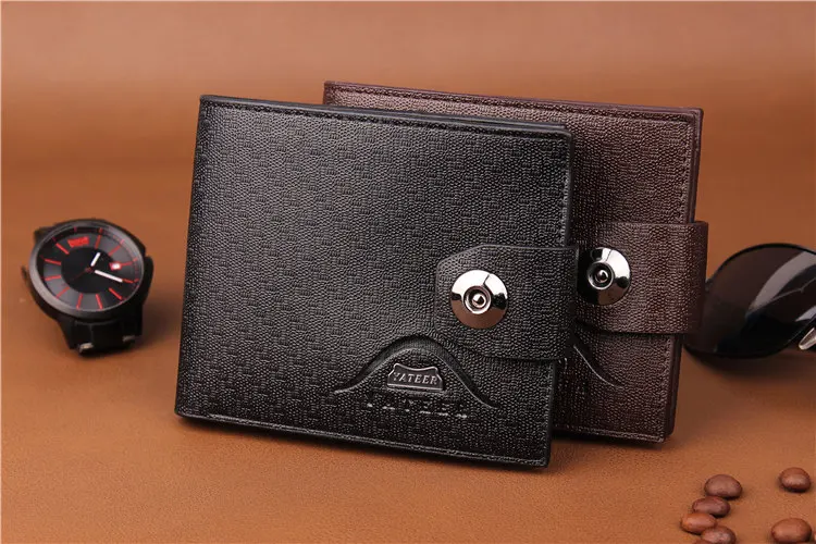 

2016 New Men Leather Wallets Famous Brand Designer Hasp Man Short Wallet Male Purse Men's Cartera with Credit Card Holder