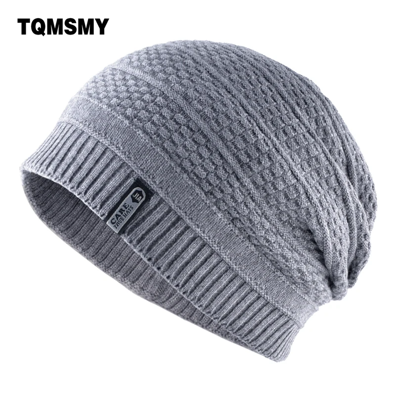 

Unisex keep warm winter hats for men knitted wool beanies casual bonnet Double-layer gorro plus velvet cap women hip hop caps
