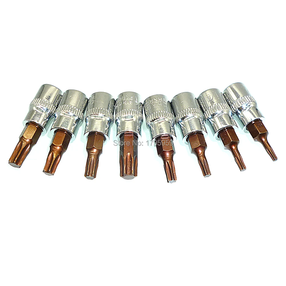 Набор торцевых Бит Torx Star 8 шт. квадратный драйвер 1/4 дюйма T8 T10 T15 T20 T25 T27 T30 T40