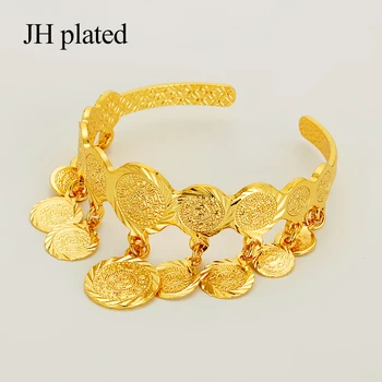 

JHplated Baby Coin Bangle Bracelet Islam Muslim Arab Coin Money Gold Middle East African Jewelry